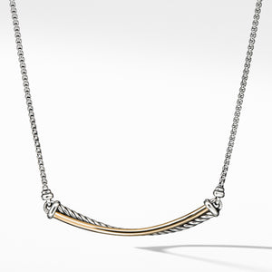 David Yurman Crossover Bar Necklace with 18K Gold