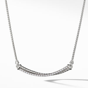 David Yurman Crossover Bar Necklace with Diamonds