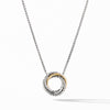 David Yurman Crossover Mini Pendant Necklace with 18K Yellow Gold