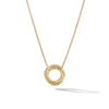 David Yurman The Crossover Collection Mini Pendant Necklace in 18K Yellow Gold with Diamonds