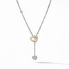 David Yurman Cable Collectibles Heart Y Necklace with 18K Yellow Gold and Pave Diamonds