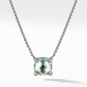David Yurman Chatelaine Pendant Necklace with Prasiolite and Diamonds 8mm