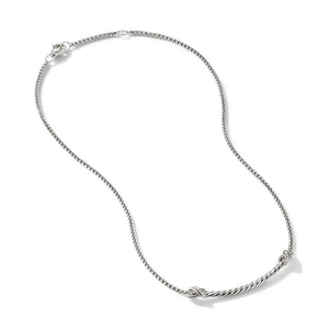 David Yurman Petite X Bar Necklace with Pave Diamonds