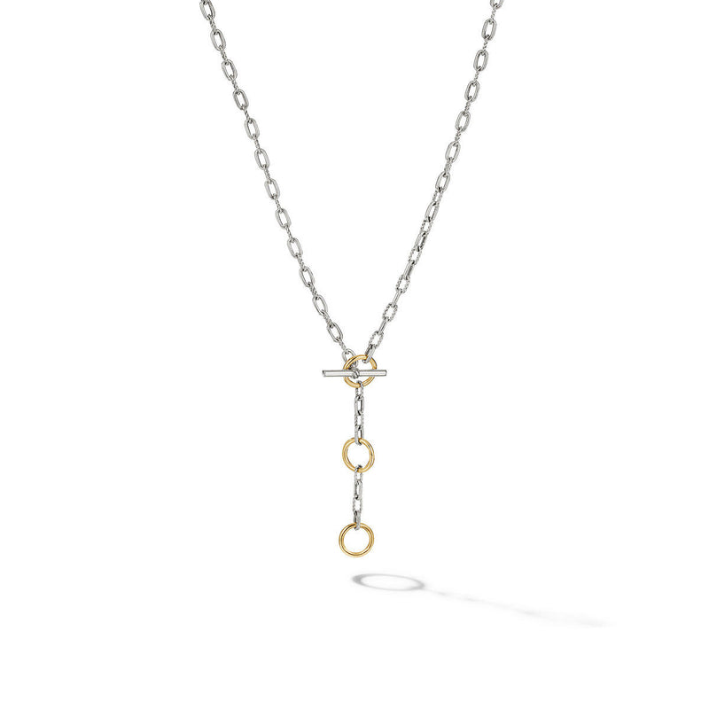 DY Madison Three Ring Chain Necklace with 18K Yellow Gold