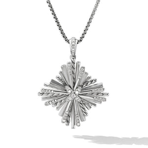 David Yurman Angelika Four Point Pendant Necklace with Pave Diamonds