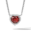 David Yurman Chatelaine 10MM Heart Necklace in Sterling Silver with Diamonds