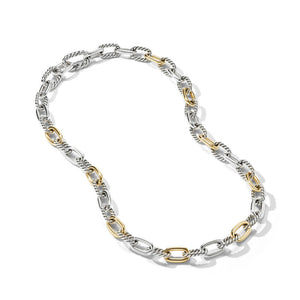 DY Madison Chain Necklace in Sterling Silver with 18K Yellow Gold