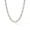 DY Madison Chain Necklace in Sterling Silver with 18K Yellow Gold, 11MM