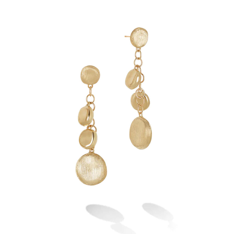 Marco Bicego Jaipur Collection 18K Yellow Gold Engraved and Polished Charm Drop Earrings