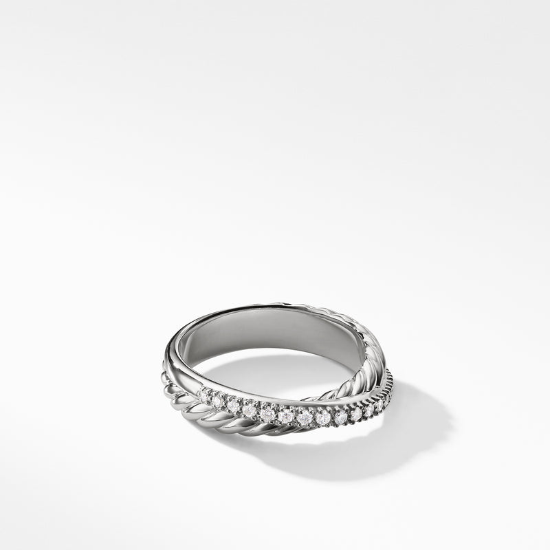 David Yurman Crossover Ring with Diamonds 5MM
