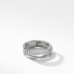 David Yurman Crossover Ring with Diamonds 7MM