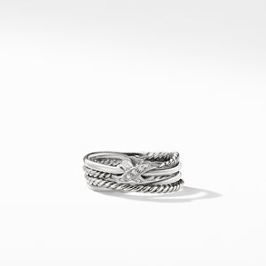 David Yurman Crossover X Ring with Diamonds 6MM