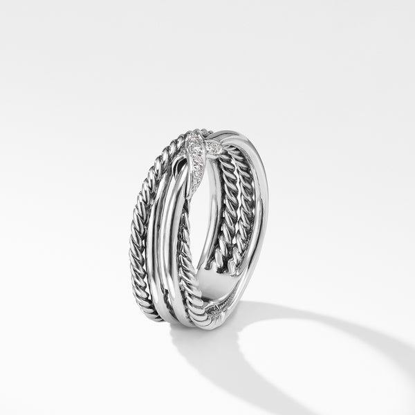 David Yurman Crossover X Ring with Diamonds 6MM – NAGI