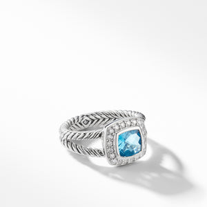 david yurman Albion 12MM Petite Ring with Diamonds blue topaz