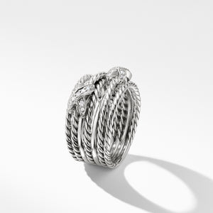 David Yurman Crossover Double X Ring with Diamonds