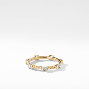 David Yurman Cable Collectibles Ring with Diamonds in 18K Gold