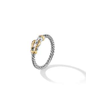 2MM Petite Buckle Ring in Sterling Silver and 18k Yellow Gold