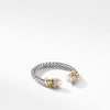 David Yurman Petite Helena Open Ring with Pearls, 18K Yellow Gold and Diamonds