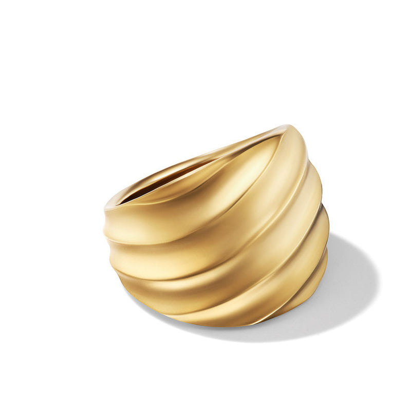 David Yurman Cable Edge Saddle Ring in Recycled 18K Yellow Gold