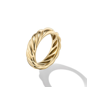 David Yurman Sculpted Cable Band Ring in 18K Yellow Gold, 6MM