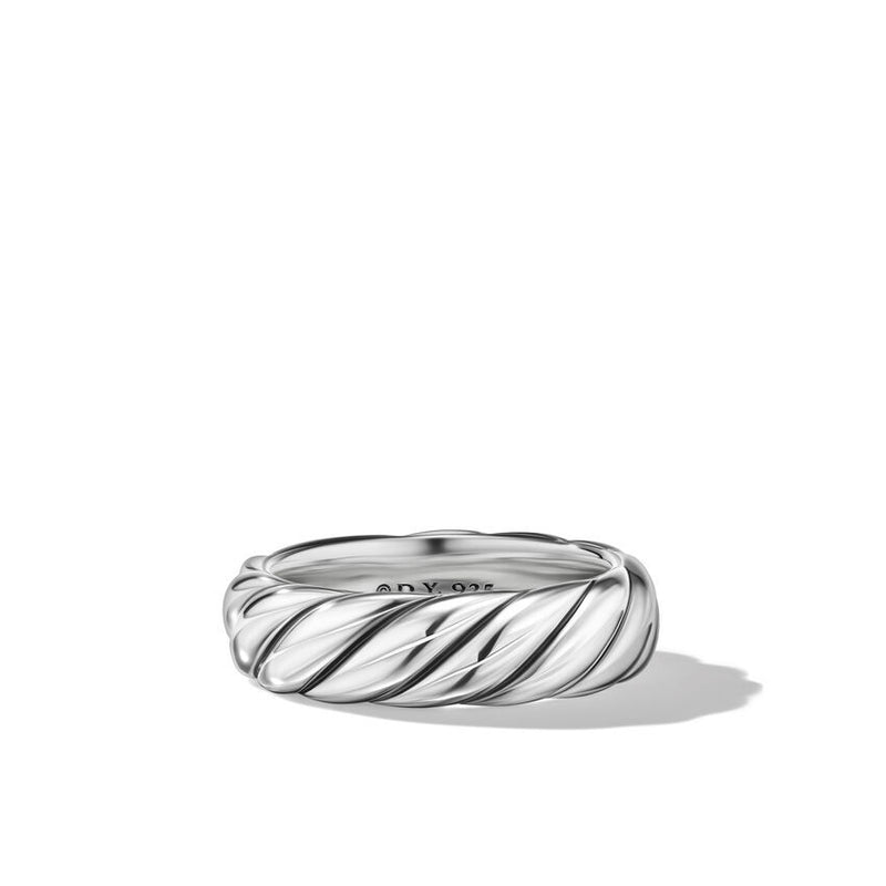 David Yurman Sculpted Cable Band Ring in Sterling Silver, 6MM
