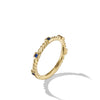 David Yurman Cable Collectibles Stack Ring in 18K Yellow Gold with Blue Sapphires
