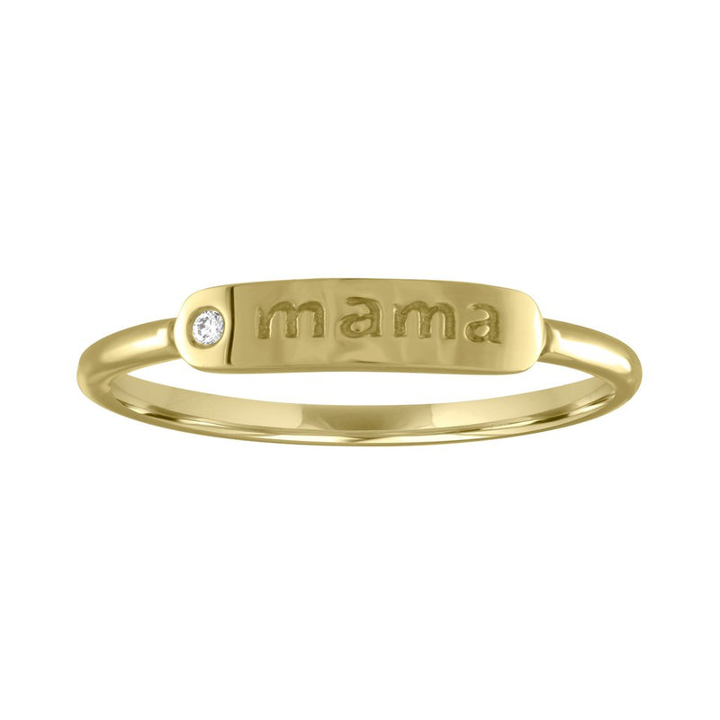 My Story 14k Gold "Mama" Skinny Signet Ring