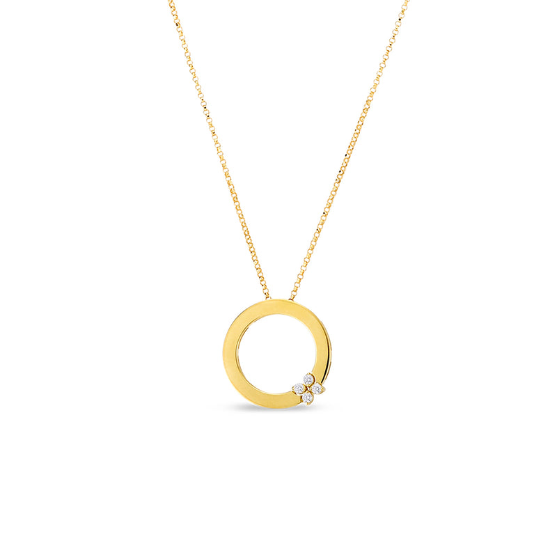 Roberto Coin 18k Yellow Gold Love in Verona Circle of Life Diamond Necklace 8883002AYCHX