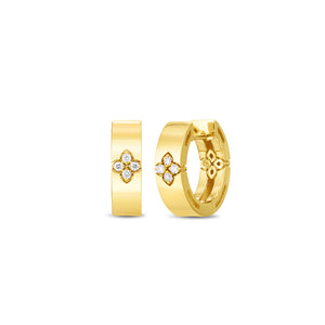 Roberto Coin 18k Yellow Gold Verona Small Diamond Hoop Earrings 8882970AYERX