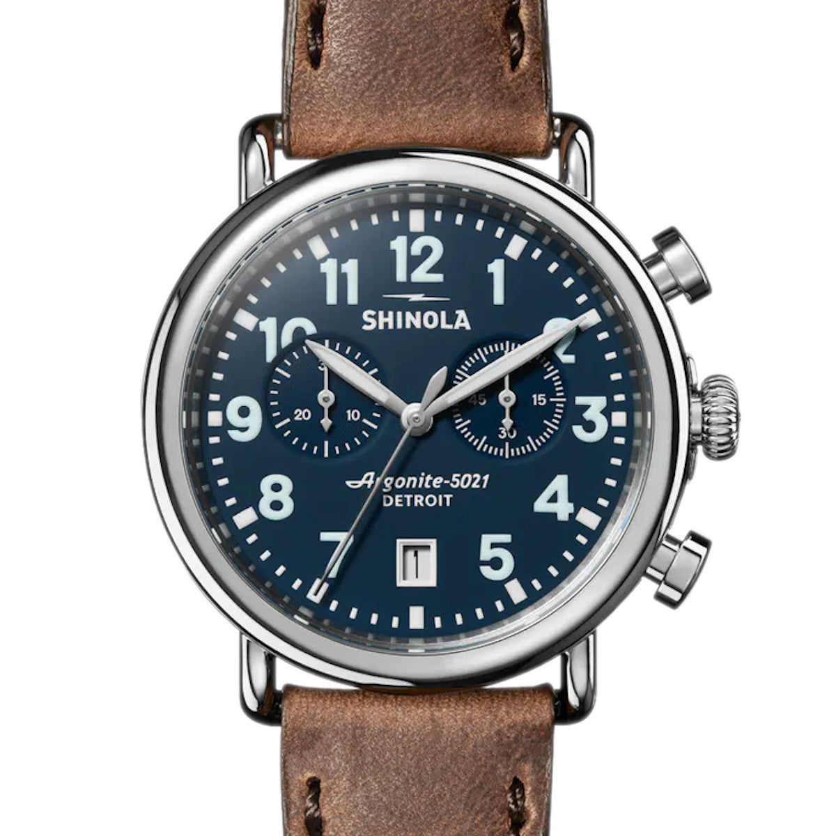 Shinola 41MM Runwell Two-Eye Chronograph Blue Dial Watch 