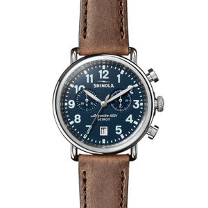 Shinola 41MM Runwell Two-Eye Chronograph Blue Dial Watch S0120194490