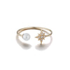 Mizuki 14k Open Ring with a Pearl and Star SBR90A