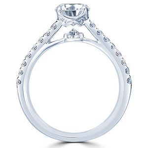 Point of Love Round Brilliant 1 Carat Diamond Shank Platinum Engagement Ring
