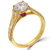 Point of Love Round Brilliant 1.5 Carat Diamond Split Shank 18K Yellow Gold Engagement Ring