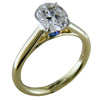 Point of Love Oval Brilliant 1.25 Carat Diamond 18K Yellow Gold Engagement Ring with Sapphire