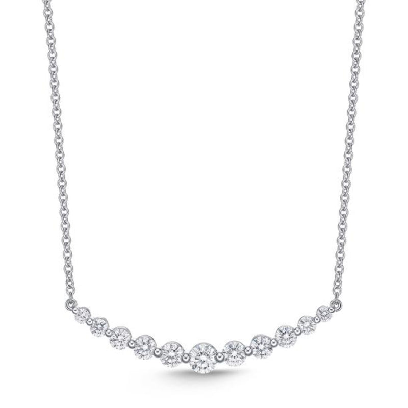 Memoire 18k White Gold Smile Diamond Necklace