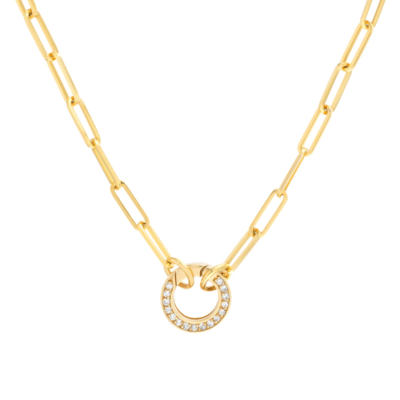 14k Yellow Gold 3.6MM PaperClip Chain with Interchangeable Pushlocks
