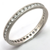 Diamond Channel Set Eternity Band Anniversary Ring with Milgrain Edges 18K White Gold