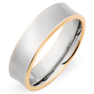Christian Bauer Men's 18K Rose Gold & Palladium Wedding Band Ring Brushed 6.5mm