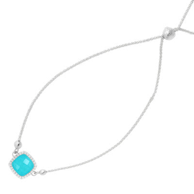 Doves 14K White Gold Diamond Turquoise Toggle Bracelet – NAGI