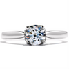 Leaf Round Solitaire Diamond Engagement Ring