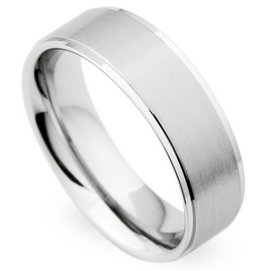 Christian Bauer Men's 14K White Gold Brushed Wedding Band Ring 7mm 273844-020290