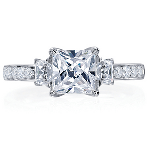 Mirabeau Princess Asscher Diamond 18K White Gold Engagement Ring