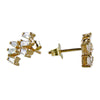Baguette Diamond 14K Yellow Gold Popcorn Stud Earrings