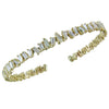 Baguette Diamond 14K Yellow Gold Semi-Stiff Flexible Bracelet