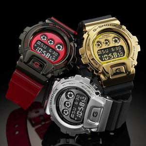 Casio G-Shock GM-6900B-4 Red Stainless Steel Metal Bezel 25th
