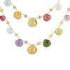 Marco Bicego 18 karat yellow gold double wave Paradise necklace with multi-colored semi-precious stones CB1871MIX01