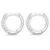 Memoire 18k White Gold Pave Diamond Huggie Hoop Earrings