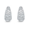 Memoire 18k White Gold Drop Shape Huggie Hoop Diamond Earrings