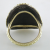 Armenta Ombre Shield Ring Champagne Diamonds in Oxidized Silver & 18K Yellow Gold